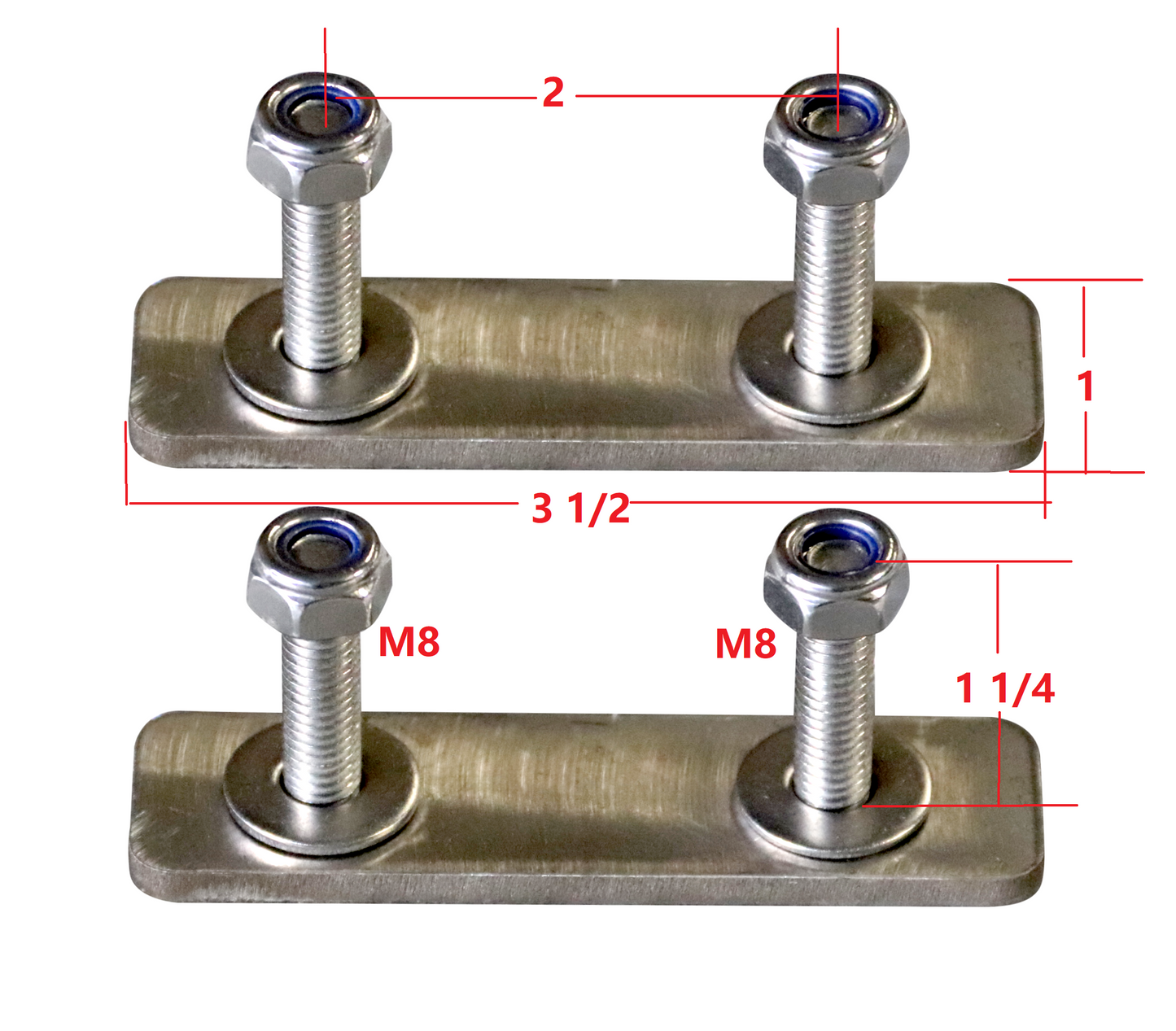 Roof Rail Double Mount Stainless Bolts (2 pack)
